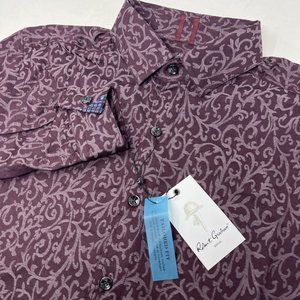 Robert Graham Men's Small Bradbury Tailored Fit Long Sleeve Button Down Shirt